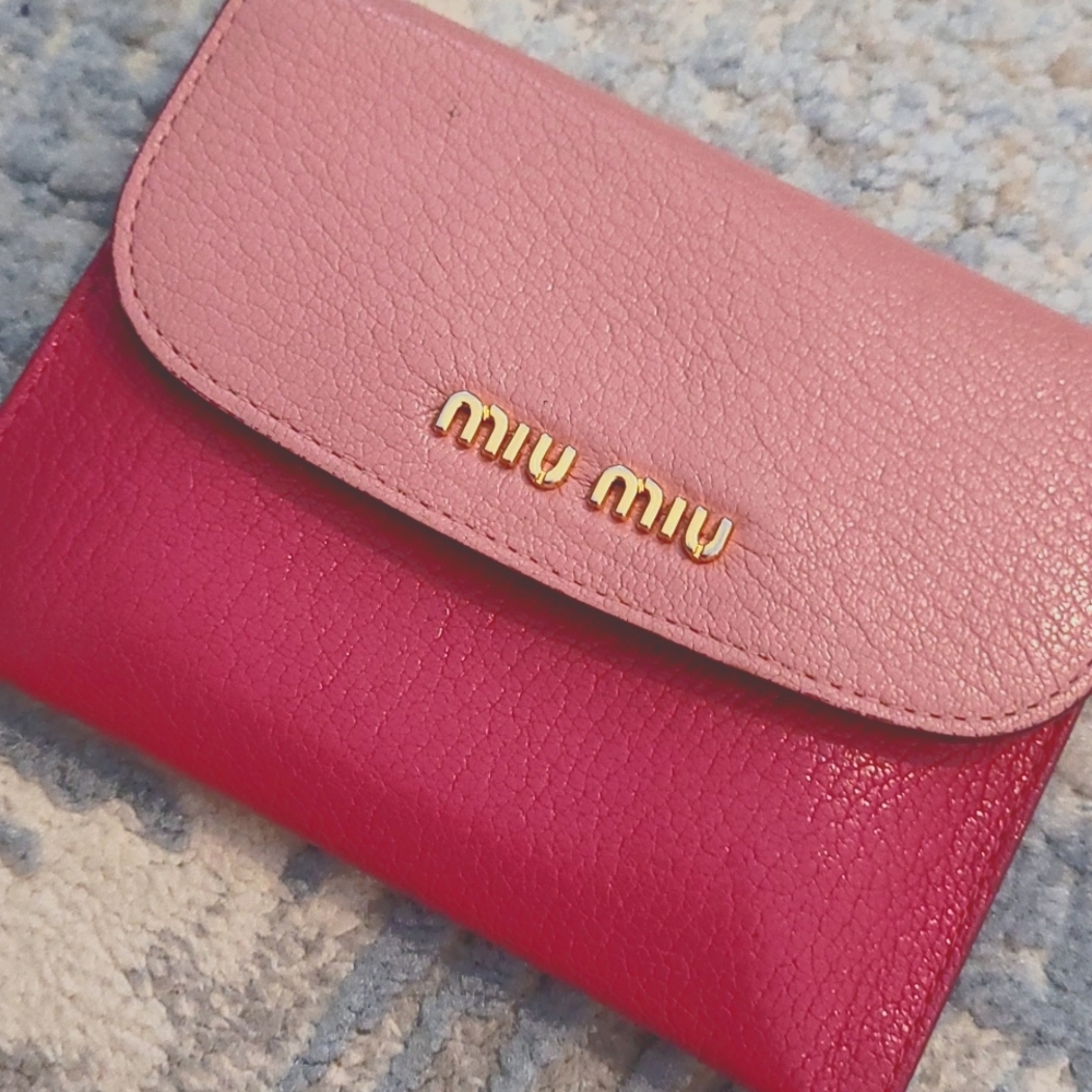 Miu miu leather card wallet